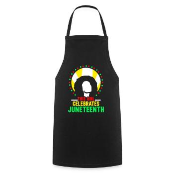 This girl celebrates the Juneteenth 1865 Black - Cooking Apron - black - Front - AI Model Male 185 dark (185cm)