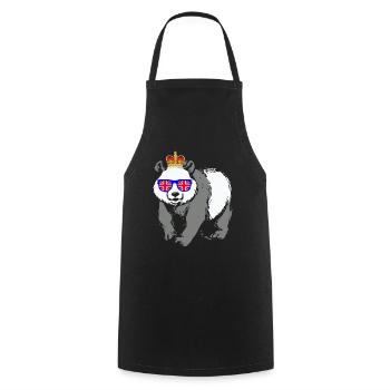 Panda Queen Elizabeth II Britische Krone - Kochschürze - Schwarz - Vorne - AI Model Male 185 dark (185cm)