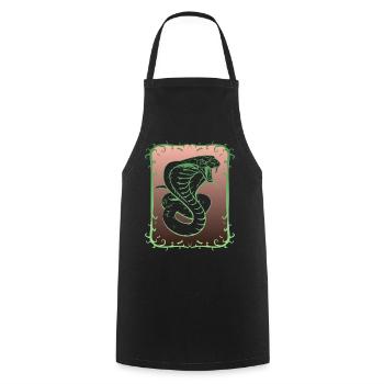 Cobra snake, poison tooth - Cooking Apron - black - Front - AI Model Male 185 dark (185cm)