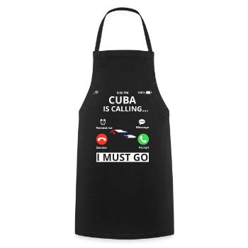 Drapeau de Cuba Caraïbes Vacances Cuba Voyage La Havane - Tablier de cuisine - noir - Devant - AI Model Male 185 dark (185cm)