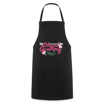 Grandmom Love Mom Floral Mother's Day - Cooking Apron - black - Front - AI Model Male 185 dark (185cm)