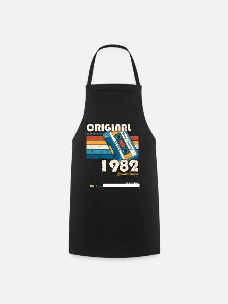 41e anniversaire cassette février Né en 1982 - Tablier de cuisine - noir