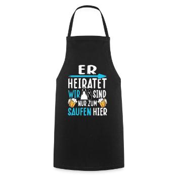JGA T-Shirt Männer Poltern Junggesellenabschied - Kochschürze - Schwarz - Vorne - AI Model Male 185 dark (185cm)
