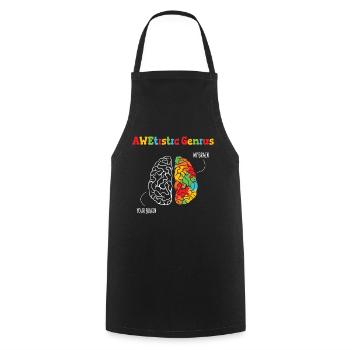 Genius Brain Puzzle Autism Awareness - Cooking Apron - black - Front - AI Model Male 185 dark (185cm)