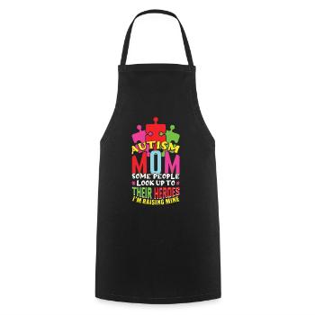 Autism Mom Mommy Puzzle Autism Awareness - Cooking Apron - black - Front - AI Model Male 185 dark (185cm)