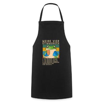 Frosch Meine Vier Stimmungen Schlaf Kaffee Spruch - Kochschürze - Schwarz - Vorne - AI Model Male 185 dark (185cm)