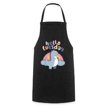Dinosaure Kawaii, Regebogen Hello-Tuesday Dire - Tablier de cuisine - noir - Devant - AI Model Male 185 dark (185cm)