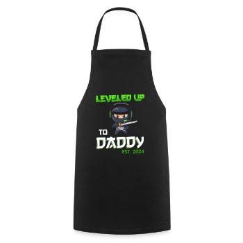 Leveled Up To Daddy Est. 2023 Gaming Ninja - Cooking Apron - black - Front - AI Model Male 185 dark (185cm)