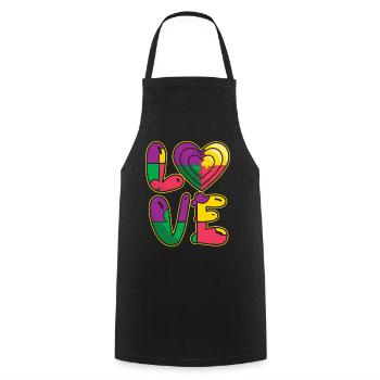 Soutenir Love Puzzle Colorful Autism Awareness - Tablier de cuisine - noir - Devant - AI Model Male 185 dark (185cm)
