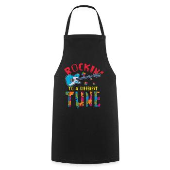 Rocking Different Tune Sensibilisation à l’autisme - Tablier de cuisine - noir - Devant - AI Model Male 185 dark (185cm)