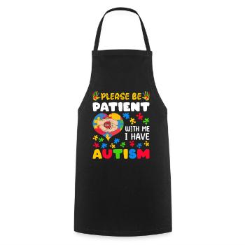 Soyez patient Puzzle Heart Have Autism Awareness - Tablier de cuisine - noir - Devant - AI Model Male 185 dark (185cm)