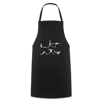 Yoga Bowling Meditation Bowler Does Yoga Exercises - Cooking Apron - black - Front - AI Model Male 185 dark (185cm)
