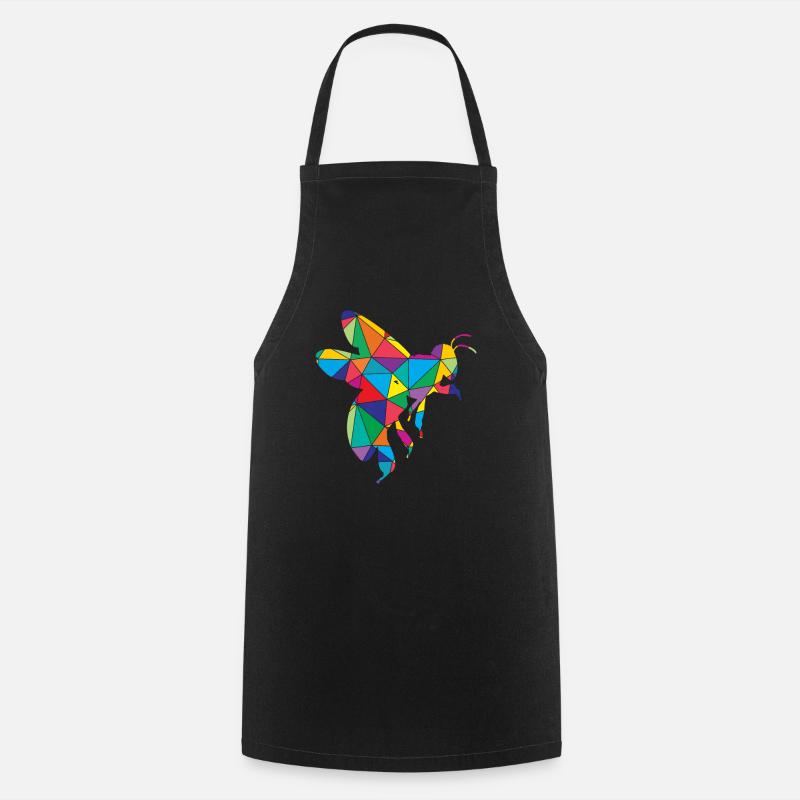 Faible Poly Bee Géométrie Polygone Abeille - Tablier de cuisine - noir