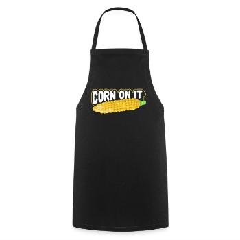 Corn on it - Cooking Apron - black - Front - AI Model Male 185 dark (185cm)