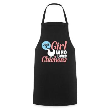 Juste une fille qui aime le poulet - Tablier de cuisine - noir - Devant - AI Model Male 185 dark (185cm)