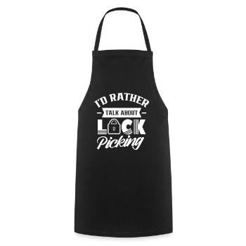 Je préfère parler de crochetage de serrure - Tablier de cuisine - noir - Devant - AI Model Male 185 dark (185cm)