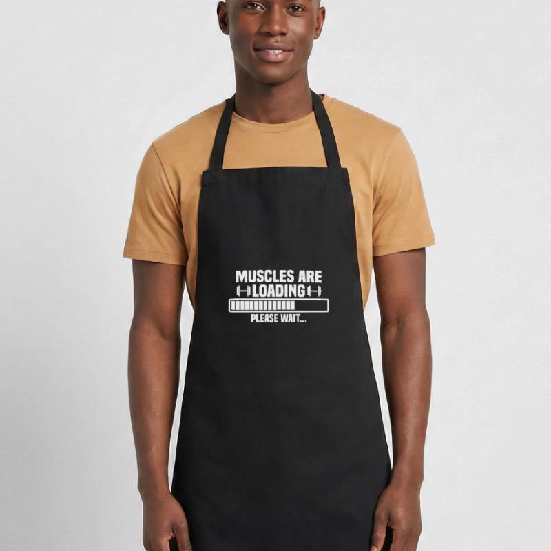 Muscles are loading – please wait – bitte warten Kochschürze