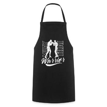 Muay Thai Warrior Fighter Fighting Martial Arts - Cooking Apron - black - Front - AI Model Male 185 dark (185cm)