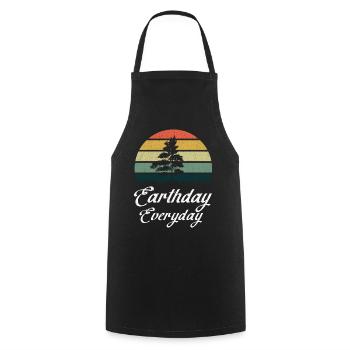 Planet Oceans Day Retro Vintage Earth Day - Cooking Apron - black - Front - AI Model Male 185 dark (185cm)