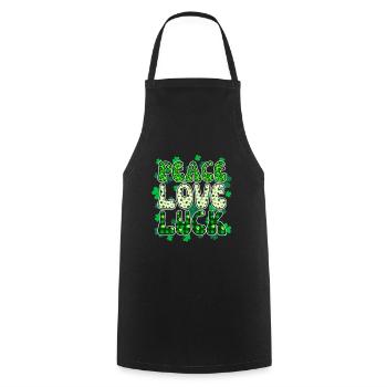 Saint Patrick Frieden Liebe Glück - Kochschürze - Schwarz - Vorne - AI Model Male 185 dark (185cm)