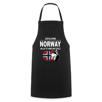 Norway Adventures - Norway Flag & Hus - Tablier de cuisine - noir - Devant - AI Model Male 185 dark (185cm)