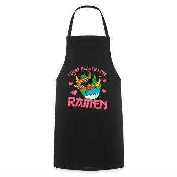 Ramen Noodle Soup Japanese Kawaii Gift Ramen - Cooking Apron - black - Front - AI Model Male 185 dark (185cm)