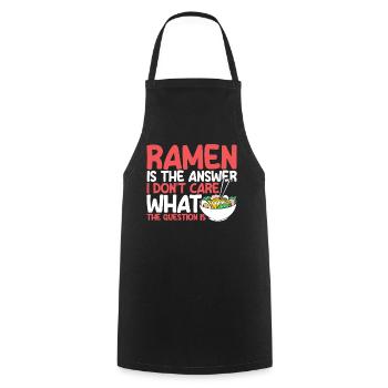 Ramen Noodle Soup Japanese Kawaii Gift Ramen - Cooking Apron - black - Front - AI Model Male 185 dark (185cm)