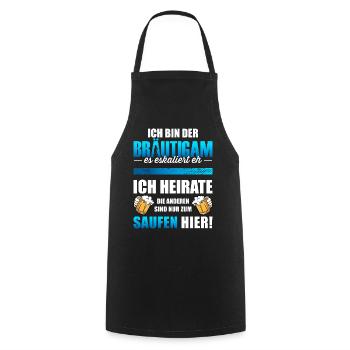 Bräutigam T-Shirt Junggesellenabschied Männer JGA - Kochschürze - Schwarz - Vorne - AI Model Male 185 dark (185cm)