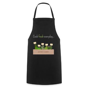 Cook fresh everyday - Kochschürze - Schwarz - Vorne - AI Model Male 185 dark (185cm)