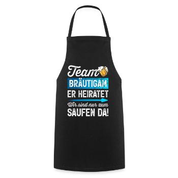 Junggesellenabschied T-Shirt Polterabend JGA Mann - Kochschürze - Schwarz - Vorne - AI Model Male 185 dark (185cm)