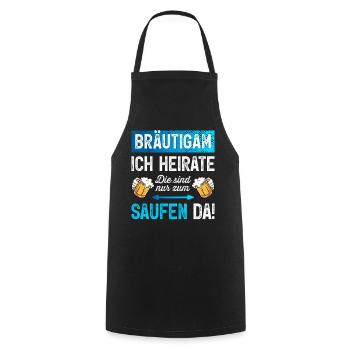 Bräutigam T-Shirt Junggesellenabschied Männer JGA - Kochschürze - Schwarz - Vorne - AI Model Male 185 dark (185cm)