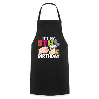 C’est mon 5ème anniversaire - Tablier de cuisine - noir - Devant - AI Model Male 185 dark (185cm)