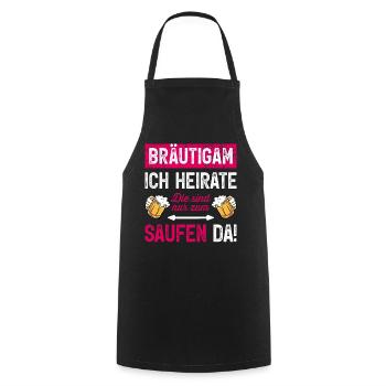 Kostüm Bräutigam T-Shirt Polterabend JGA Männer - Kochschürze - Schwarz - Vorne - AI Model Male 185 dark (185cm)