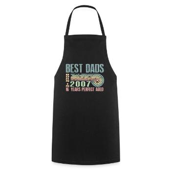 The best fathers were born in 2007, 16 years old, - Cooking Apron - black - Front - AI Model Male 185 dark (185cm)
