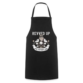 Motorbike Rider Biker Papa Funny Father's Day - Cooking Apron - black - Front - AI Model Male 185 dark (185cm)