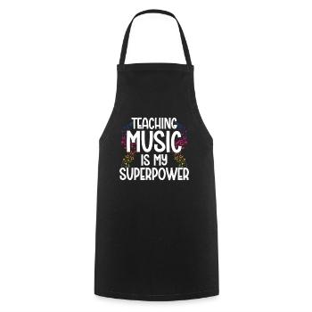 Teaching Music is my Superpower - Kochschürze - Schwarz - Vorne - AI Model Male 185 dark (185cm)