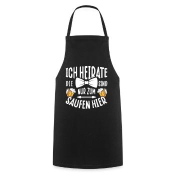 Junggesellenabschied T-Shirt Bräutigam JGA Poltern - Kochschürze - Schwarz - Vorne - AI Model Male 185 dark (185cm)