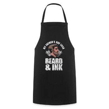 My Father's Day Look Beard & Ink - Father's Day Tattoo - Cooking Apron - black - Front - AI Model Male 185 dark (185cm)