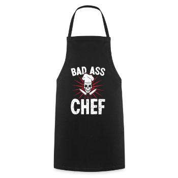 Bad Ass Chef - Tablier de cuisine - noir - Devant - AI Model Male 185 dark (185cm)