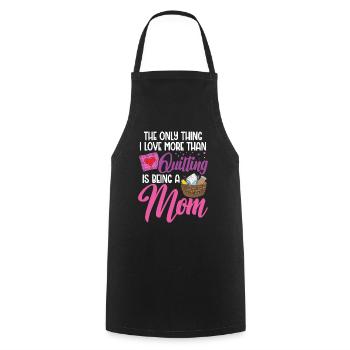 La seule chose que j’aime plus que la courtepointe - Tablier de cuisine - noir - Devant - AI Model Male 185 dark (185cm)