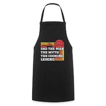 Dad the Man, the Myth, te cooking Legend - Cooking Apron - black - Front - AI Model Male 185 dark (185cm)