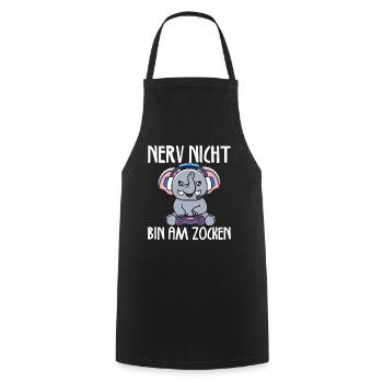 Nerv nicht bin am zocken Gamer Elefant - Kochschürze - Schwarz - Vorne - AI Model Male 185 dark (185cm)