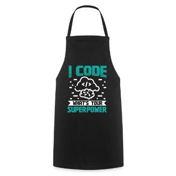 I Code quel est votre superpouvoir - Tablier de cuisine - noir - Devant - AI Model Male 185 dark (185cm)