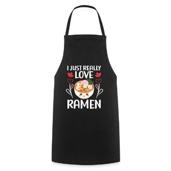 Ramen Noodle Soup Japanese Kawaii Gift Ramen - Cooking Apron - black - Front - AI Model Male 185 dark (185cm)