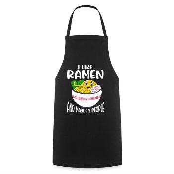 Ramen Noodle Soup Japanese Kawaii Gift Ramen - Cooking Apron - black - Front - AI Model Male 185 dark (185cm)