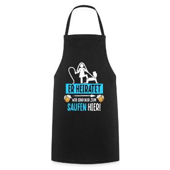 Polterabend T-Shirt Mann Junggesellenabschied JGA - Kochschürze - Schwarz - Vorne - AI Model Male 185 dark (185cm)