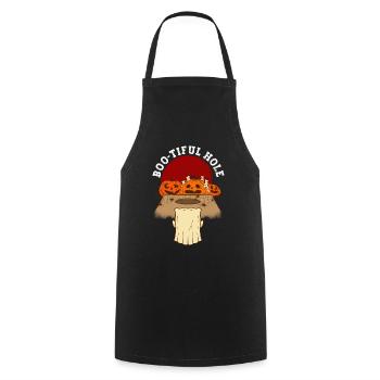 Cornhole Player Halloween - Funny Cornhole - Cooking Apron - black - Front - AI Model Male 185 dark (185cm)