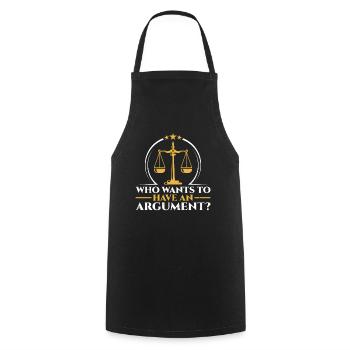 Wer Will Sich Streiten Argument Argumentieren - Kochschürze - Schwarz - Vorne - AI Model Male 185 dark (185cm)