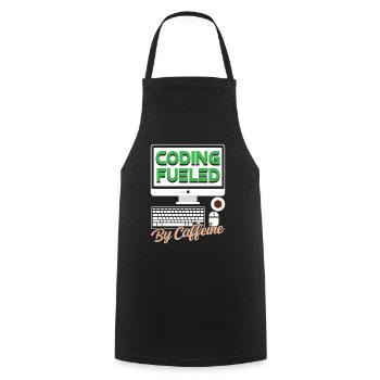 Programming powered by caffeine coding - Cooking Apron - black - Front - AI Model Male 185 dark (185cm)