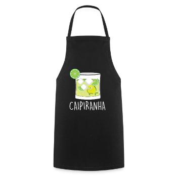 Caipirinha Cocktail Piranha Caipirinha - Kochschürze - Schwarz - Vorne - AI Model Male 185 dark (185cm)